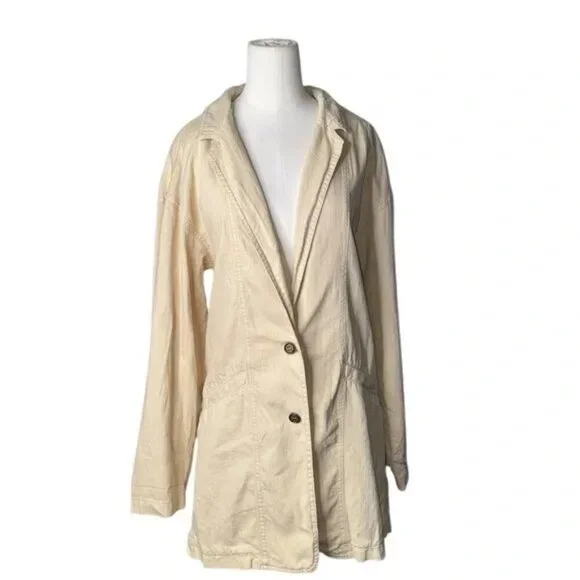 PILCRO - Oversized Linen Blend Blazer in Beige - Picture 8 of 12